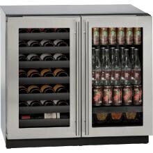 U-Line 3000 Series 36-Inch 7 Cu. Ft. / 31 Bottle Dual Zone Beverage Center / Wine Captain - Stainless Steel - U-3036BVWCS-00B image