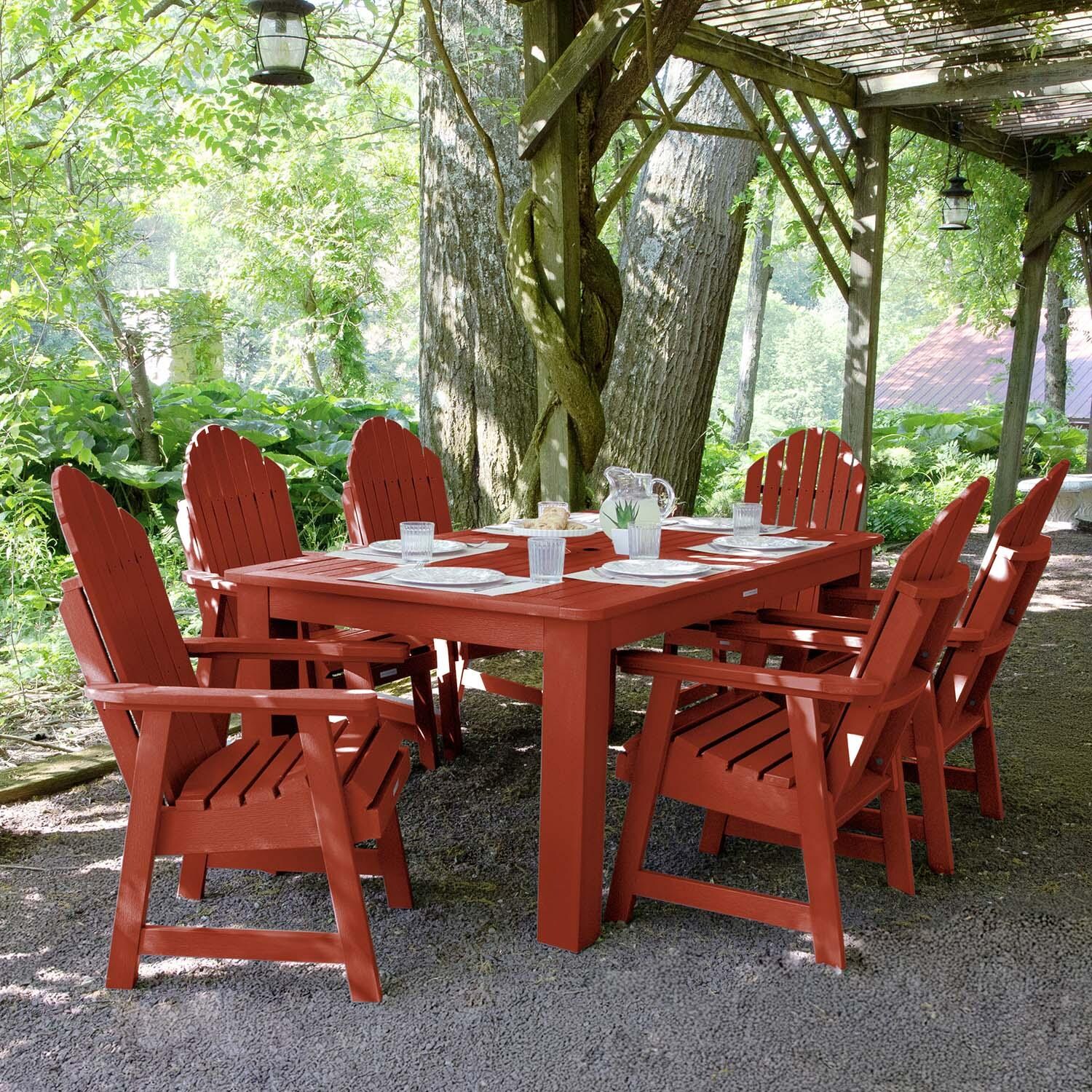 Dream Bay 7 Pc Rectangular Dining Set in Rustic Red By Lakeview Outdoor Designs - Lifestyle thumbnail