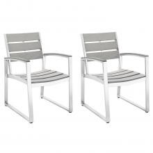 Boardwalk 2 Piece Aluminum Patio Dining Arm Chair Set By Walker Edison image