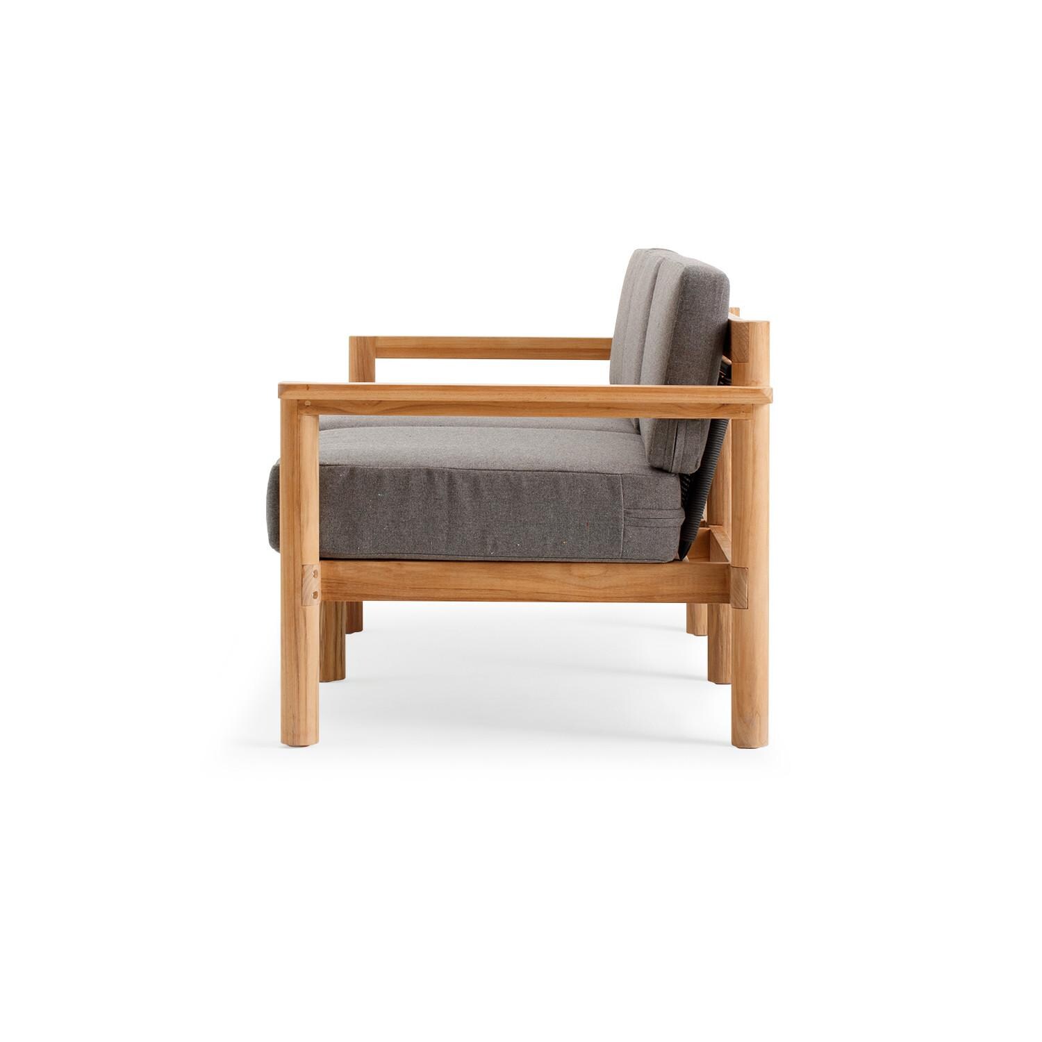 Neighbor HVN-SOFA-GR-2 Sofa W/ Teak Arms - Side View thumbnail