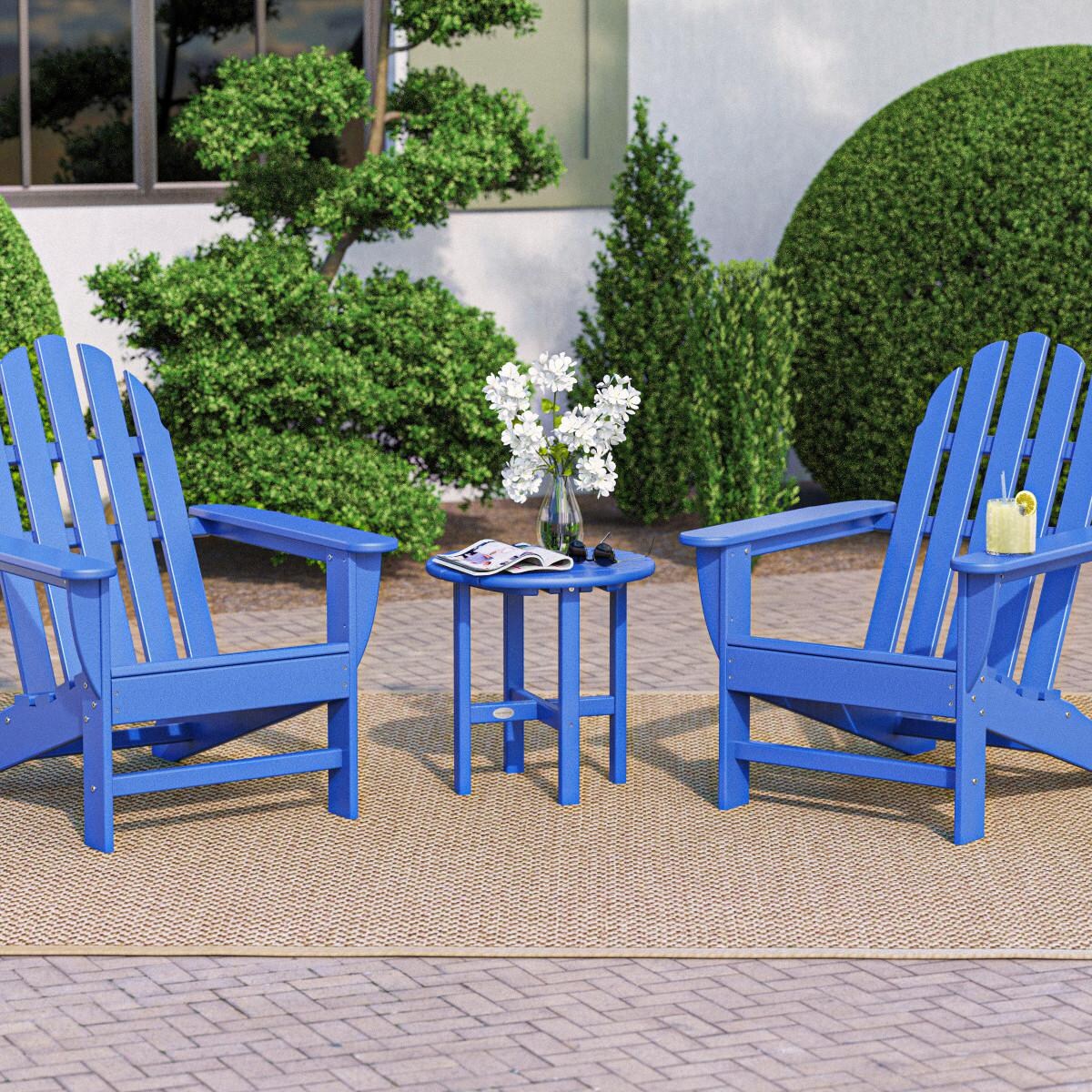 POLYWOOD PWS417-1-PB Classic Adirondack 3-Piece Set thumbnail