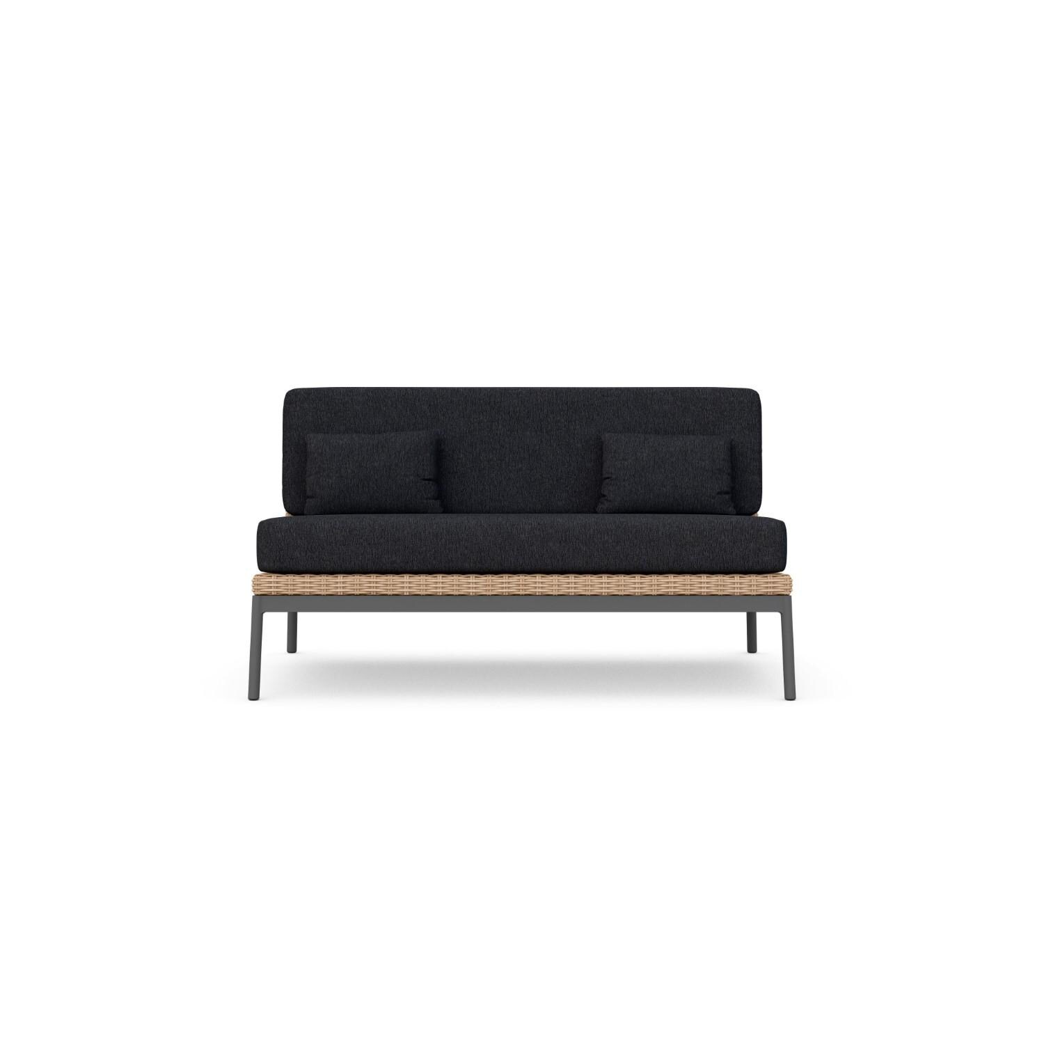 Azzurro Living TER-W03S2-CU Terra Wicker Sofa in Natural/Midnight - Front - White Background thumbnail