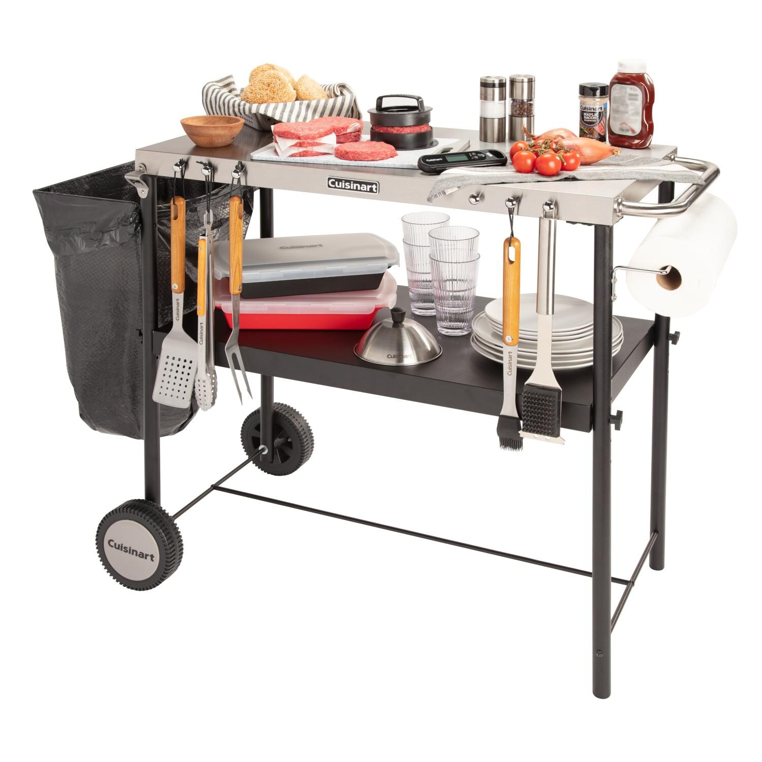 Cuisinart Outdoor BBQ Prep Cart - Fully Loaded Cart thumbnail