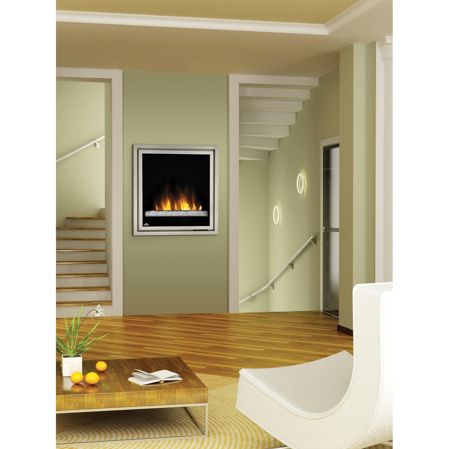 Napoleon 30-Inch Electric Fireplace Insert With Glass Ember Bed - Lifestyle View thumbnail