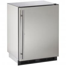U-Line 24-Inch 5.2 Cu. Ft. Outdoor Rated Compact Refrigerator With Lock - Stainless Steel - U-1224RSOD-13A image