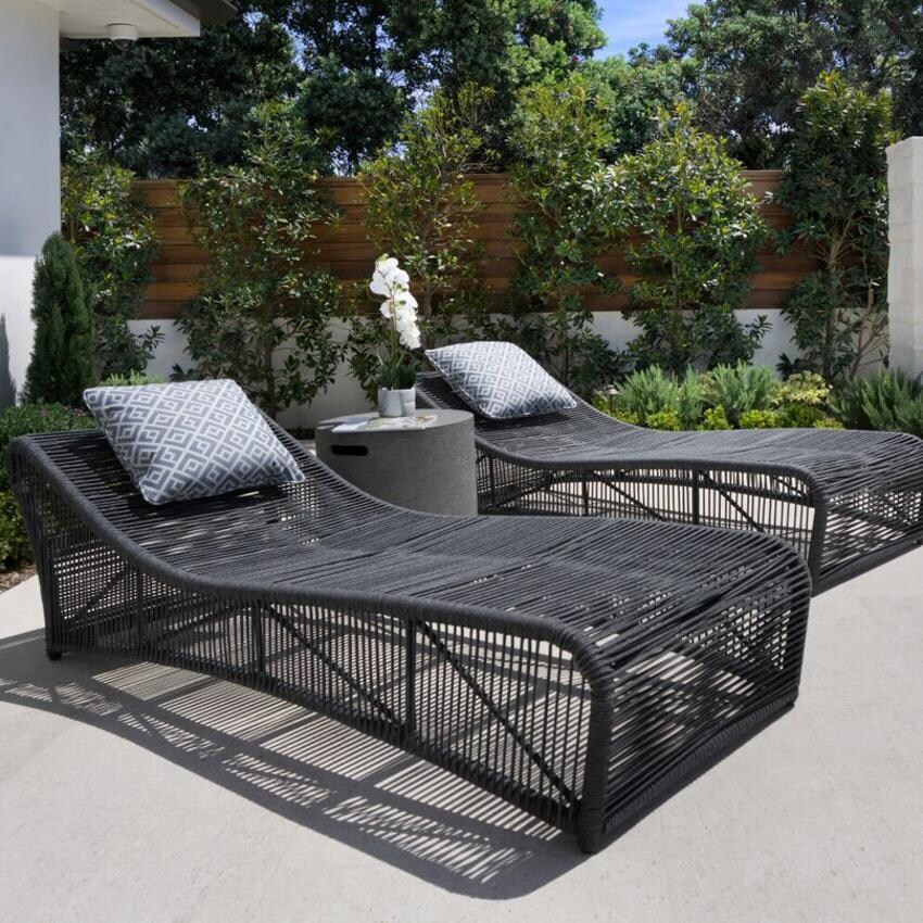 Milano 3 Pc Set Aluminum Chaise Lounge Set in Charcoal by Sunset West