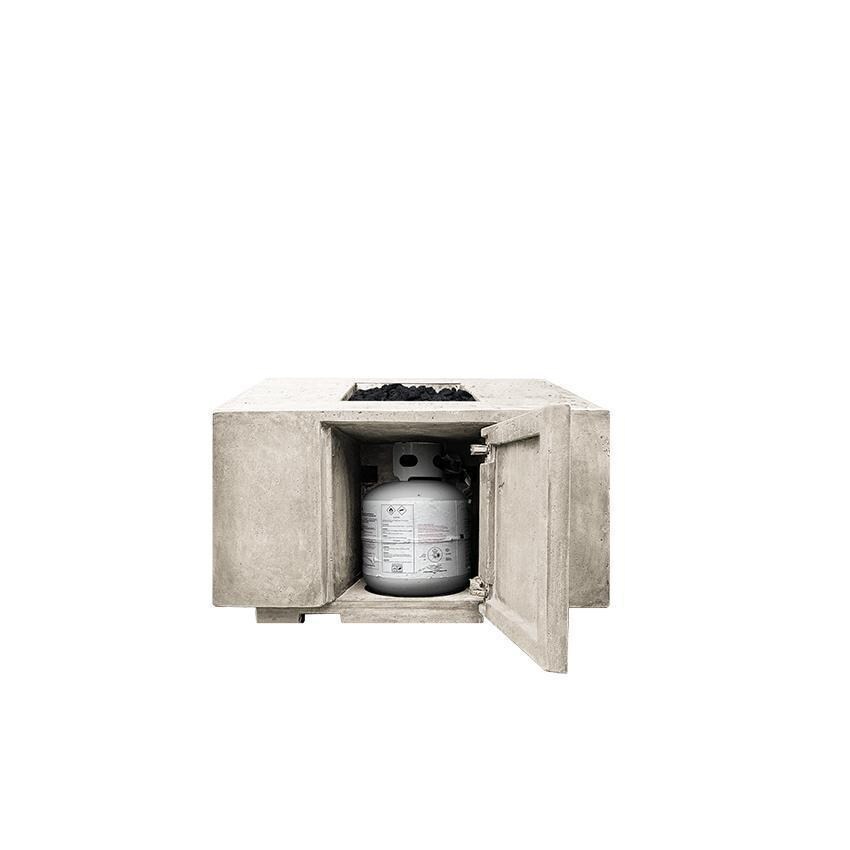 Prism Hardscapes SCPH-435-3LP Porto 58 58-in Rectangular Propane Gas Fire Pit Table - Propane Enclosure - White Background thumbnail