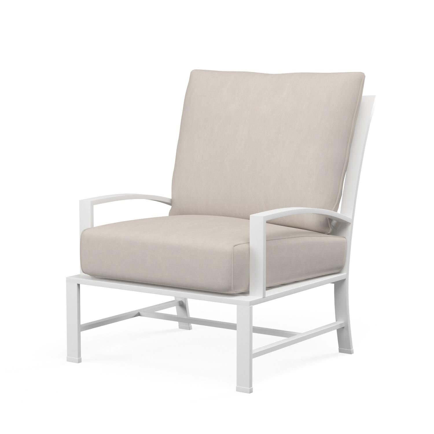 Bristol Aluminum Club Chair in Satin White/Canvas Flax by Sunset West