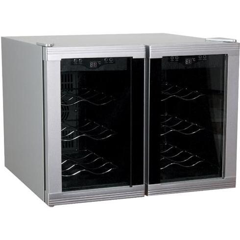 Haier 12 Bottle Dual Zone Wine Cooler, Silver HVUE12DBSS BBQGuys