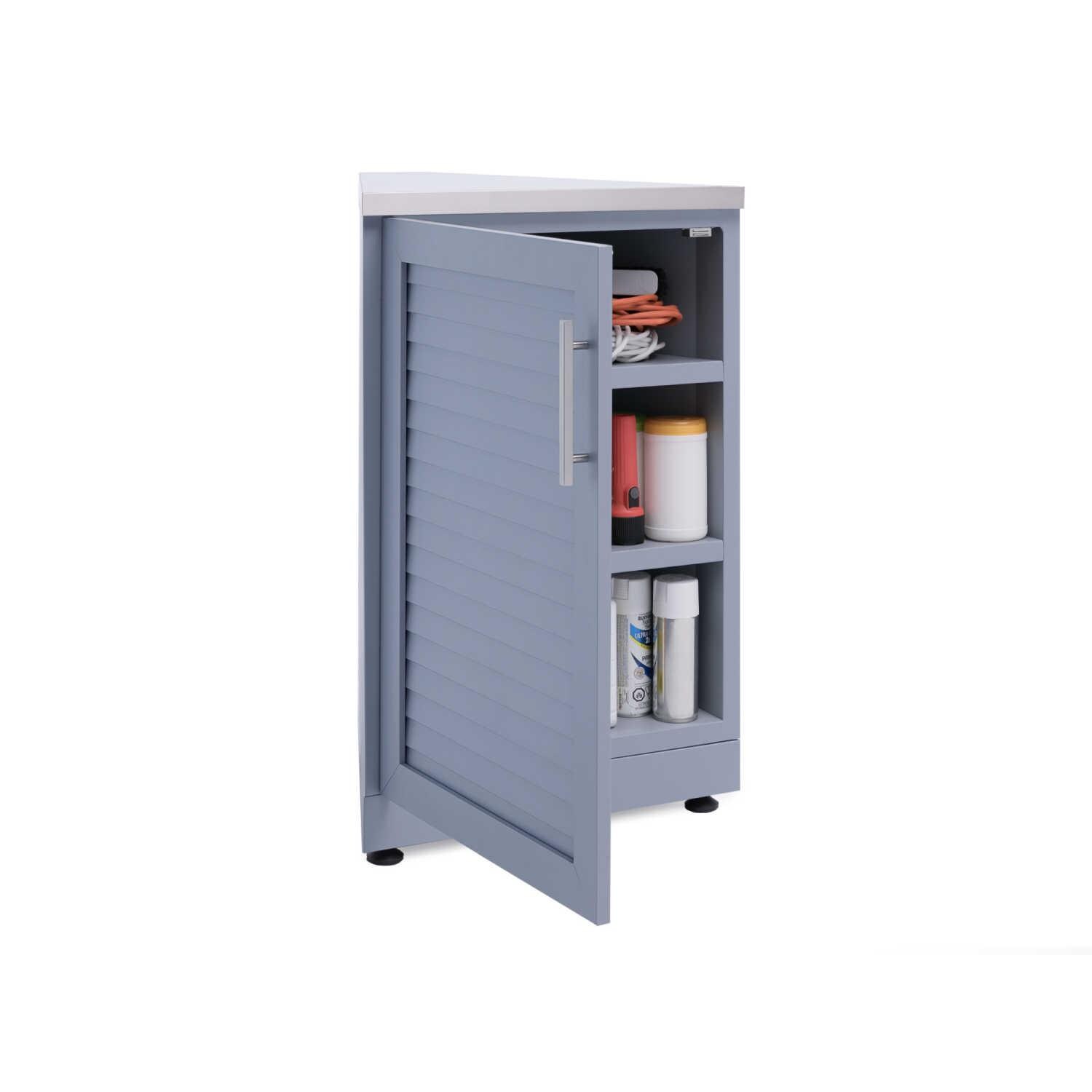 NewAge Outdoor Kitchen Coastal Gray Aluminum 45 Degree Corner Cabinets - Lifestyle View thumbnail