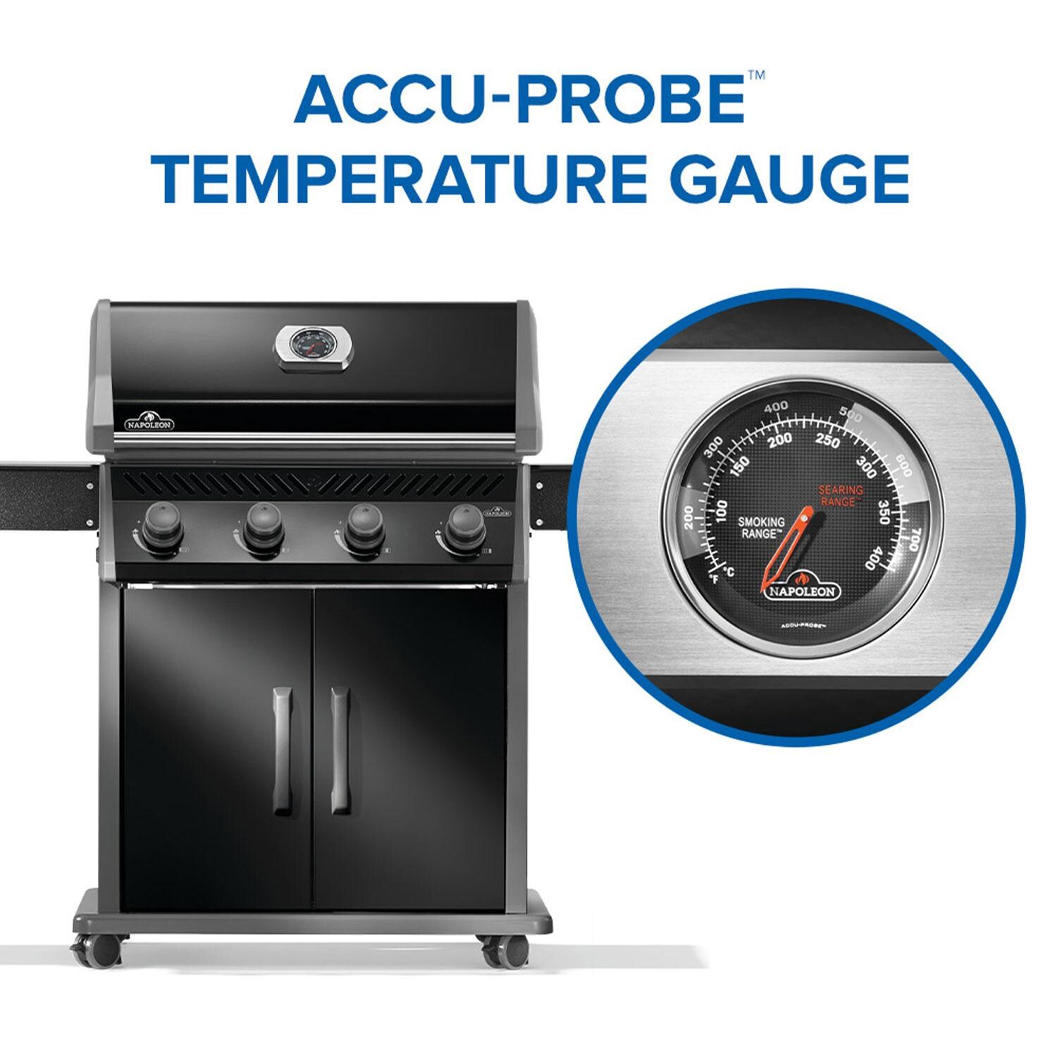 Napoleon R525PK-2-SS Rogue 525 Propane Gas Grill - Black - Temperature Gauge - Detail thumbnail