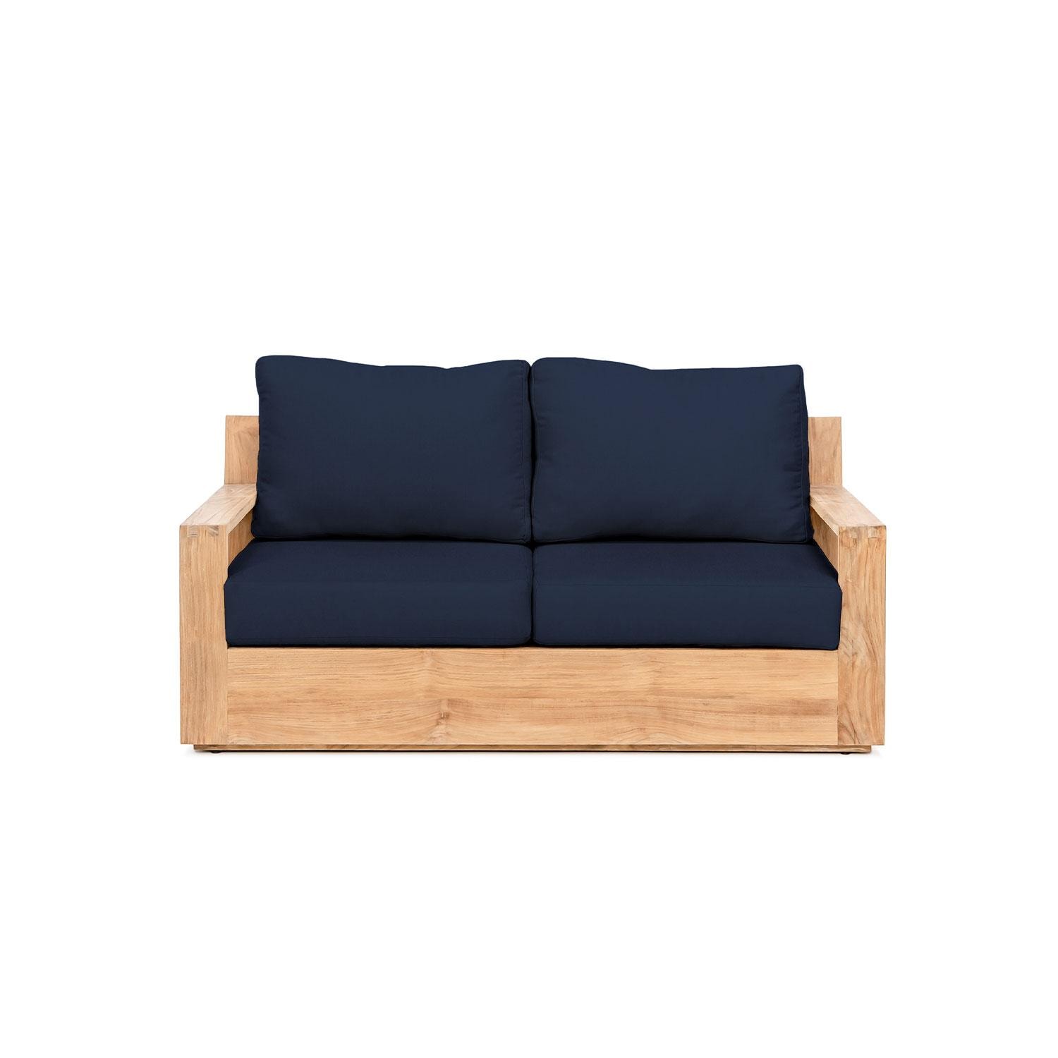 Scape Key 2 Person Teak Loveseat in Indigo by Lakeview Outdoor Designs - White Background thumbnail