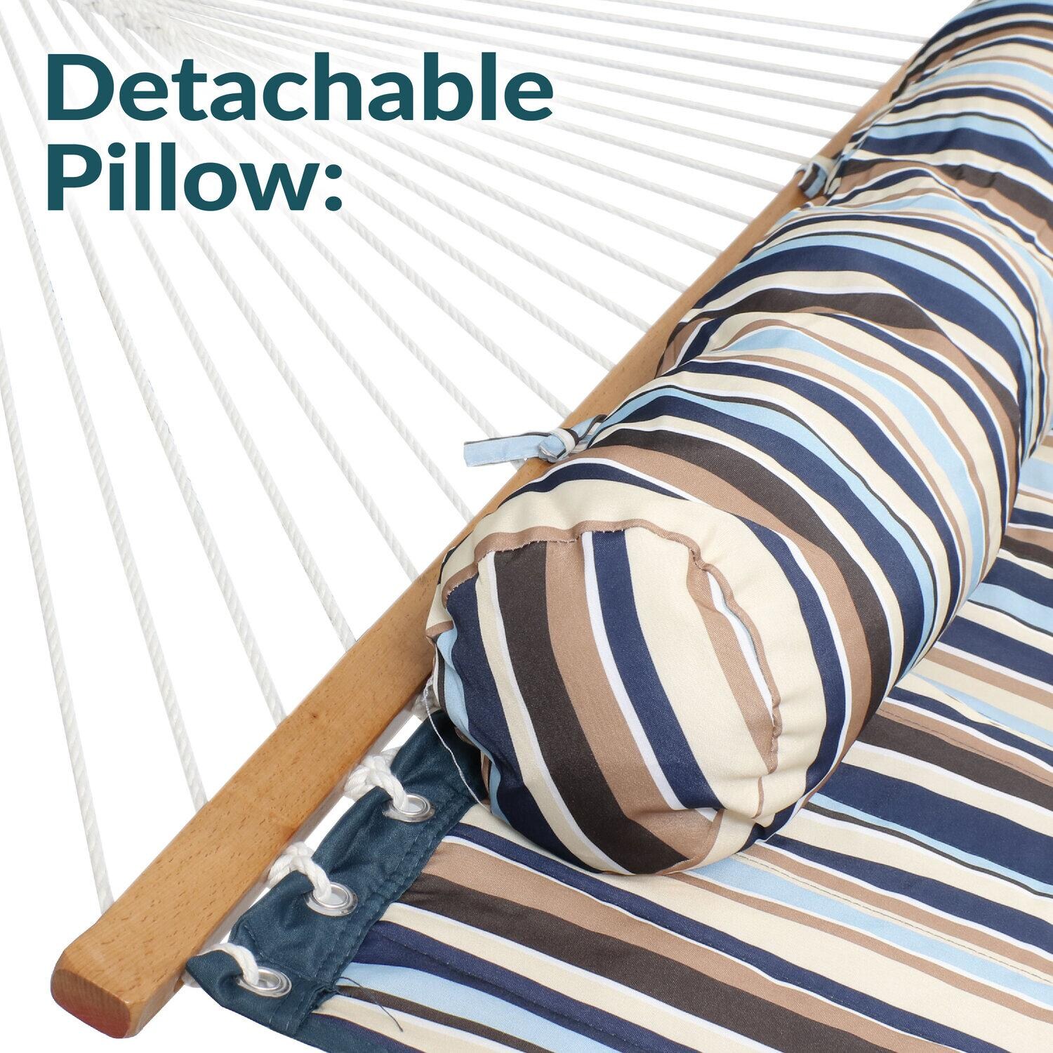 Ultimate Patio Quilted Double Hammock w/ Pillow - Ocean Isle - Detachable Pillow - Detail thumbnail