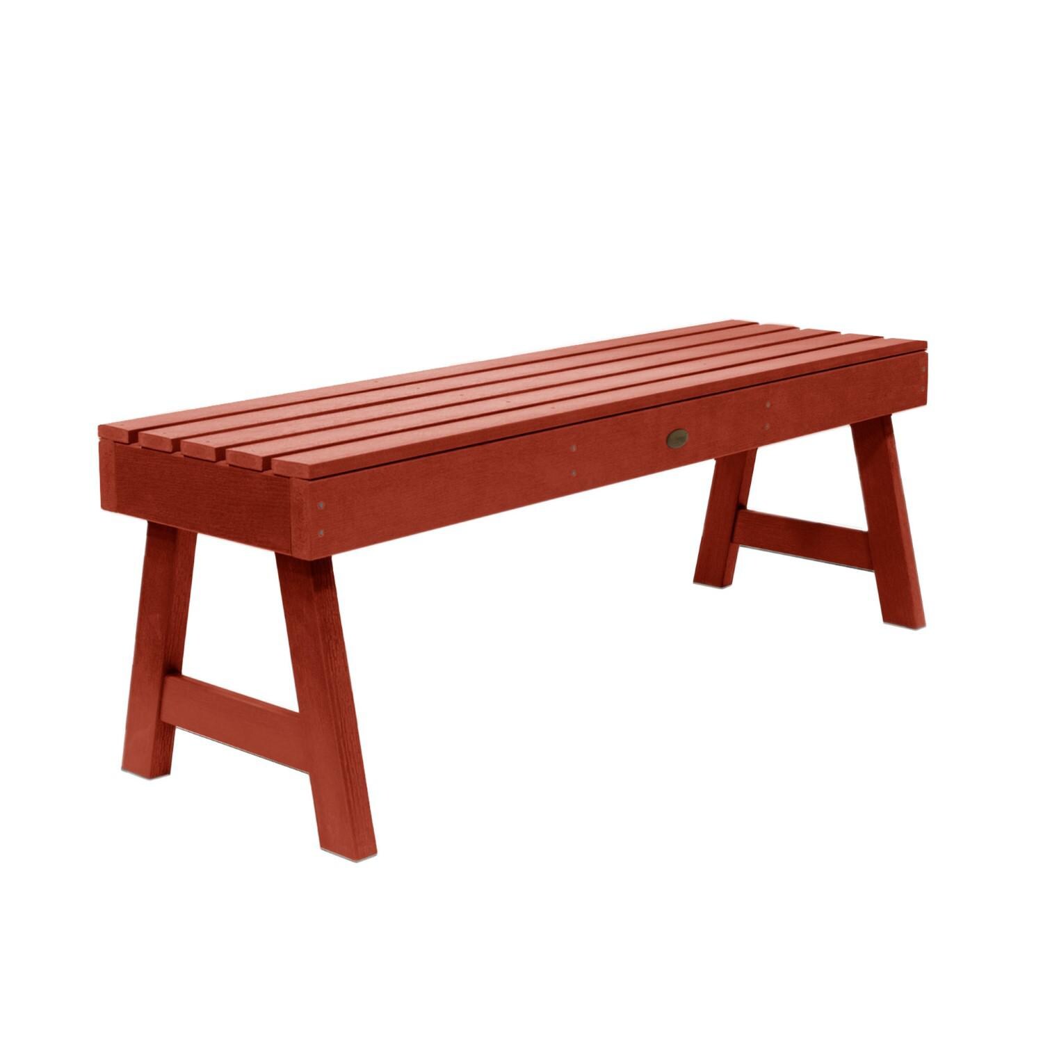 Lakeview Elm Pointe 4-Foot Garden Bench - Rustic Red - On White thumbnail