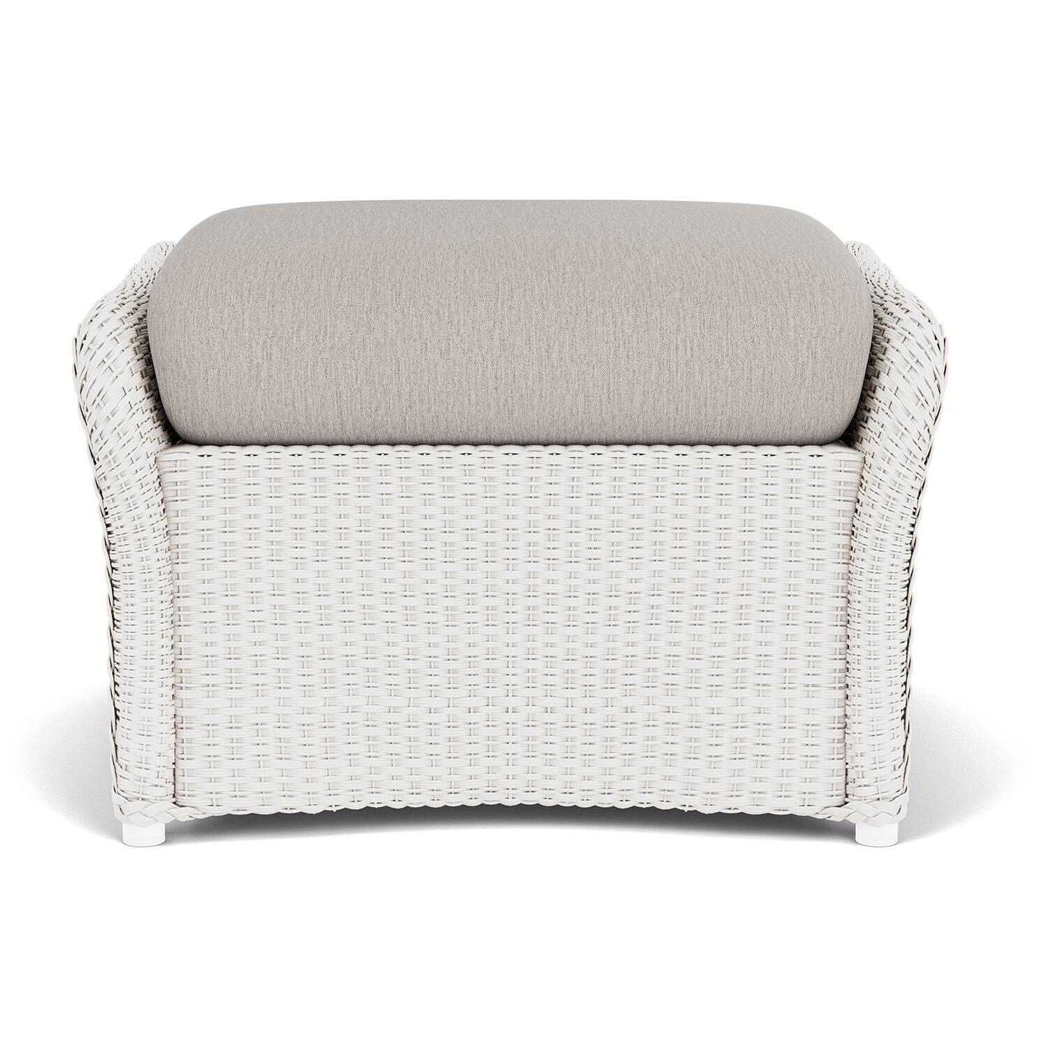 Lloyd Flanders Weekend Retreat Woven Ottoman in White Finish W/ Remy Cloud Fabric thumbnail