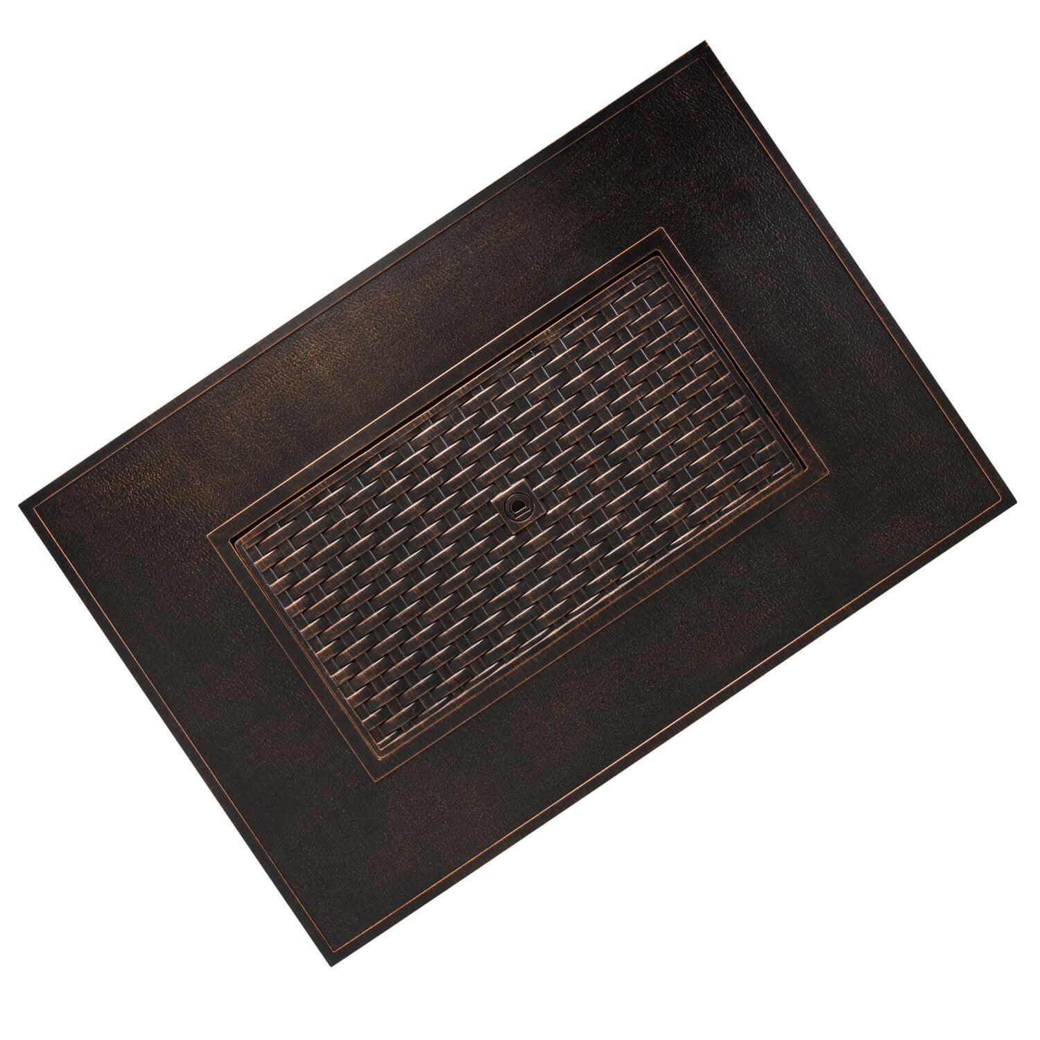 Ultimate Patio 62747-NG Welcome View 48-Inch Rectangle Aluminum Natural Gas Fire Pit - Top View thumbnail