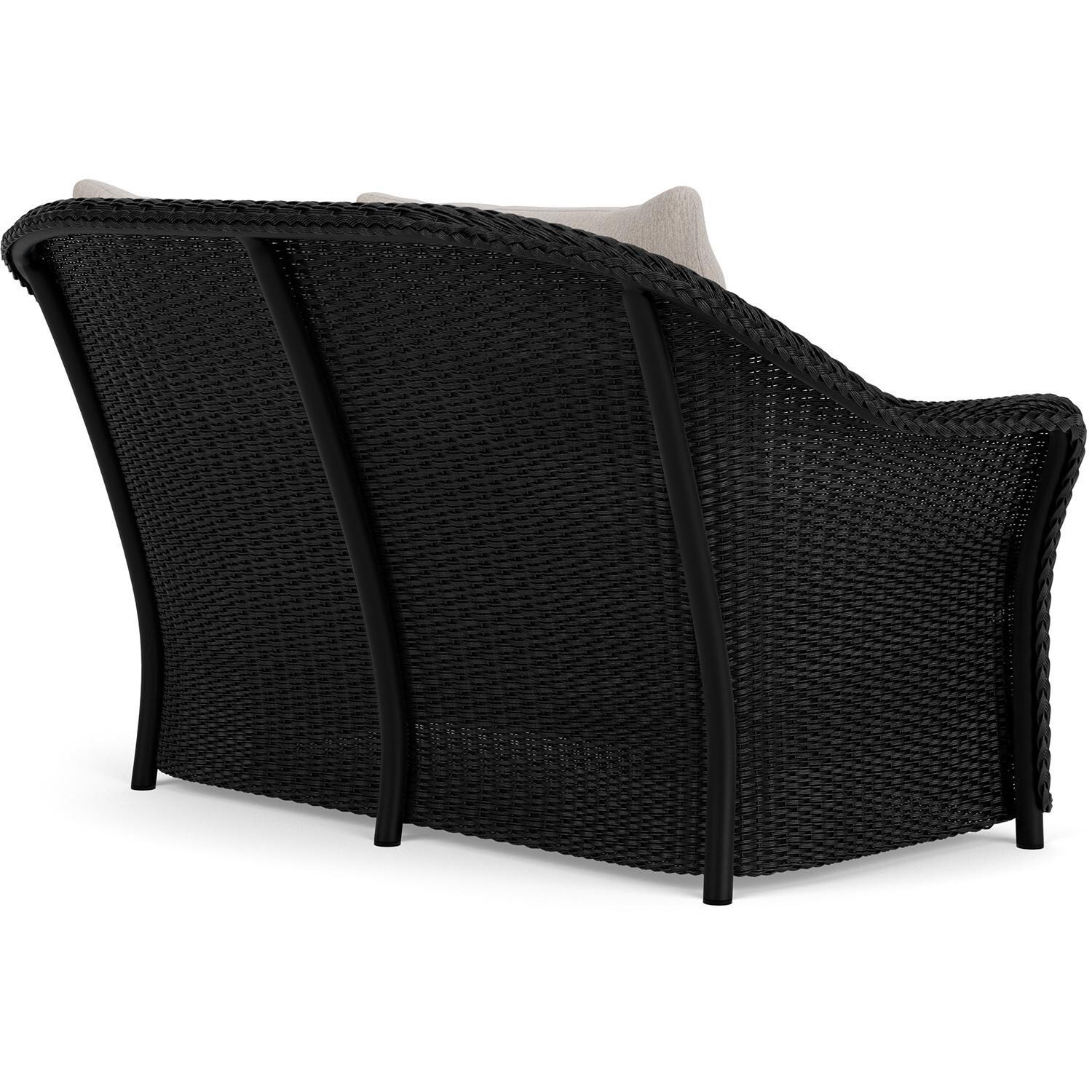 Lloyd Flanders Weekend Retreat Loveseat in Ebony Finish W/ Remy Cloud Fabric - Back Right thumbnail