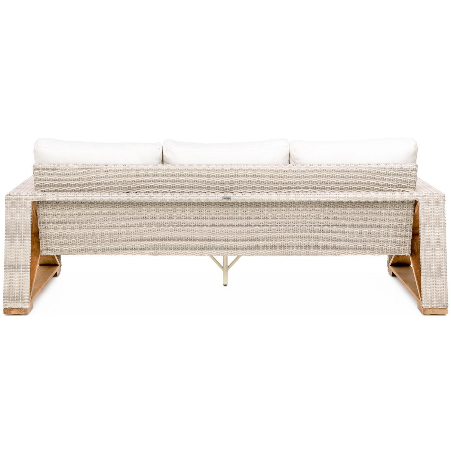 Teak + Table Caicos Sofa in Natural - Back View - White Background thumbnail