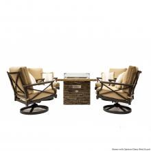 Blazing Beats 5 Piece Aluminum Patio Fire Table Conversation Set W/ Laguna Montana Fire Table Feat. Bluetooth - Propane image