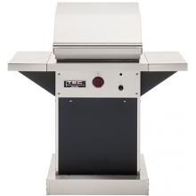 TEC Patio FR 26-Inch Infrared Natural Gas Grill On Black Pedestal W/ Red Knobs