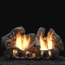 White Mountain Hearth By Empire 18-Inch Super Charred Oak Gas Log Set With Vent-Free Natural Gas Slope Glaze Burner - Manual Safety Pilot image