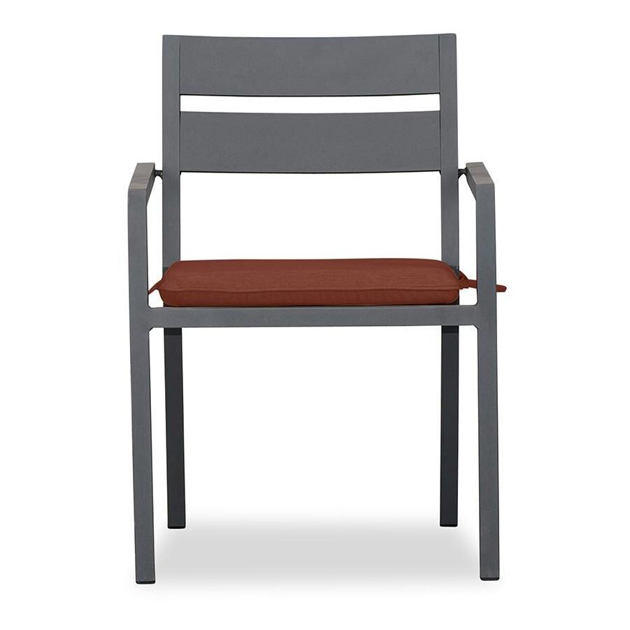 Calm Bay Aluminum Dining Arm Chair in Slate/Canvas Henna by Lakeview Outdoor Designs - Front - White Background thumbnail