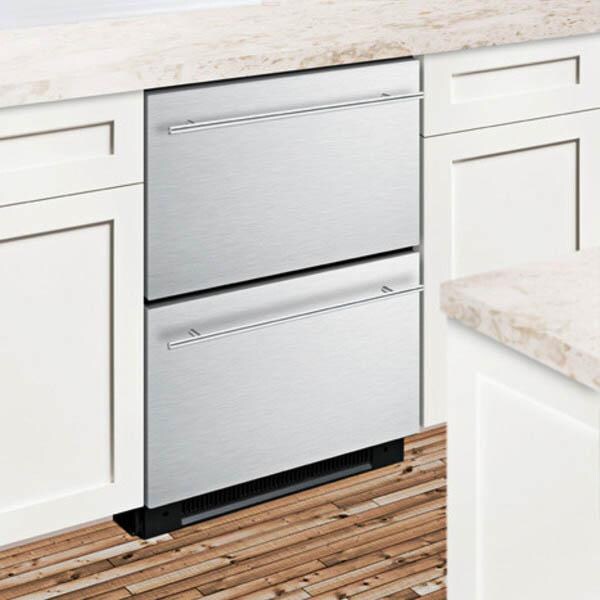 Summit 4.8 Cu. Ft. Double Drawer Refrigerator / Freezer / Ice Maker - Stainless Steel -  thumbnail