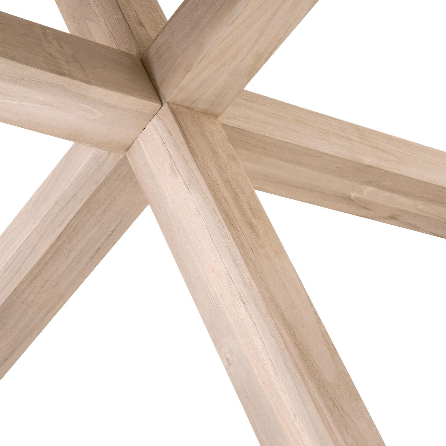 Lakeview 63 Inch Gray Teak Round Dining Table - Base Detail thumbnail