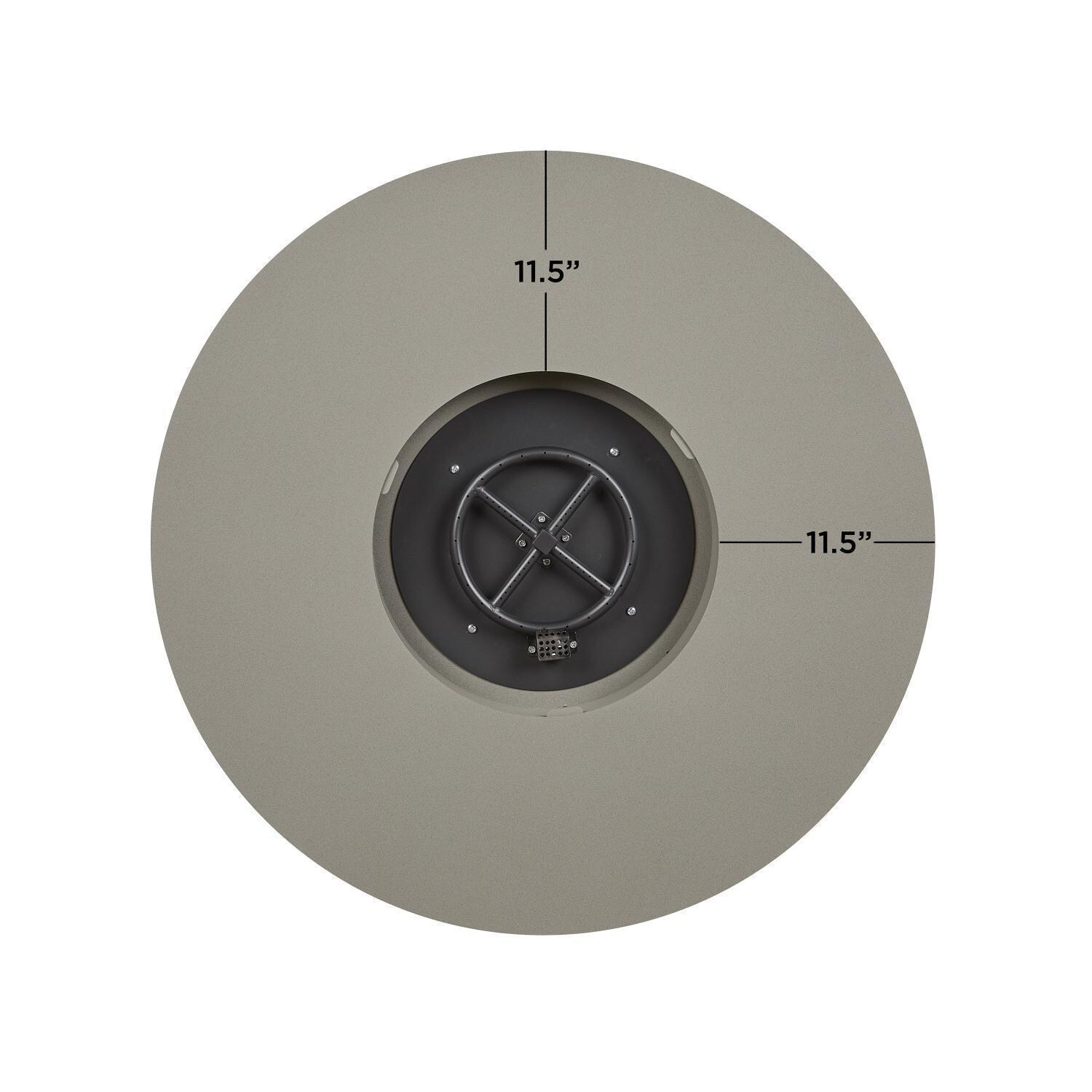 Covewood 4292LP-CGRY 41 Inch Round Aluminum Propane Fire Pit Table in Gray by BBQGuys Signature - Burner - Detail thumbnail