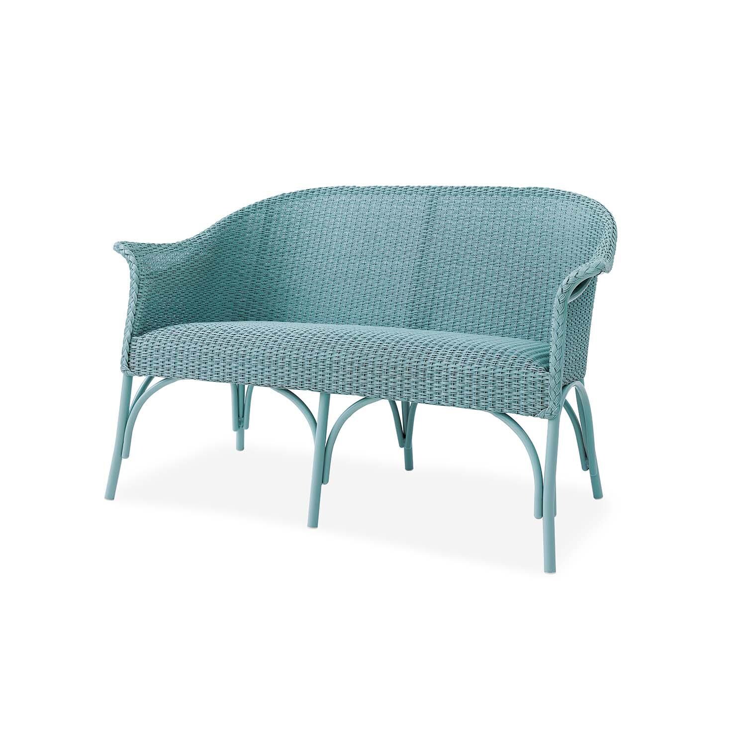 Lakeview Timeless View 4 Pc Wicker Seating Set W/Loveseat & Club Chairs in Sea Glass - Loveseat Left Side thumbnail