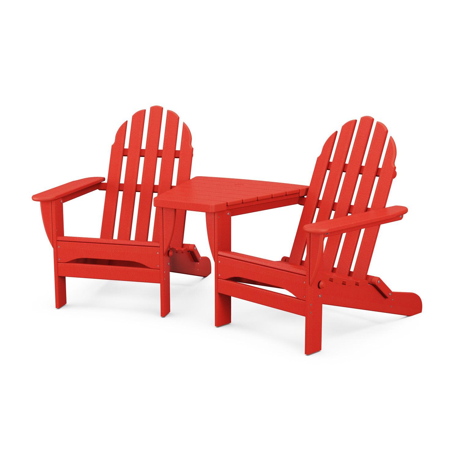 POLYWOOD PWS562-1-SR Classic Folding Adirondacks W/ Connecting Table thumbnail