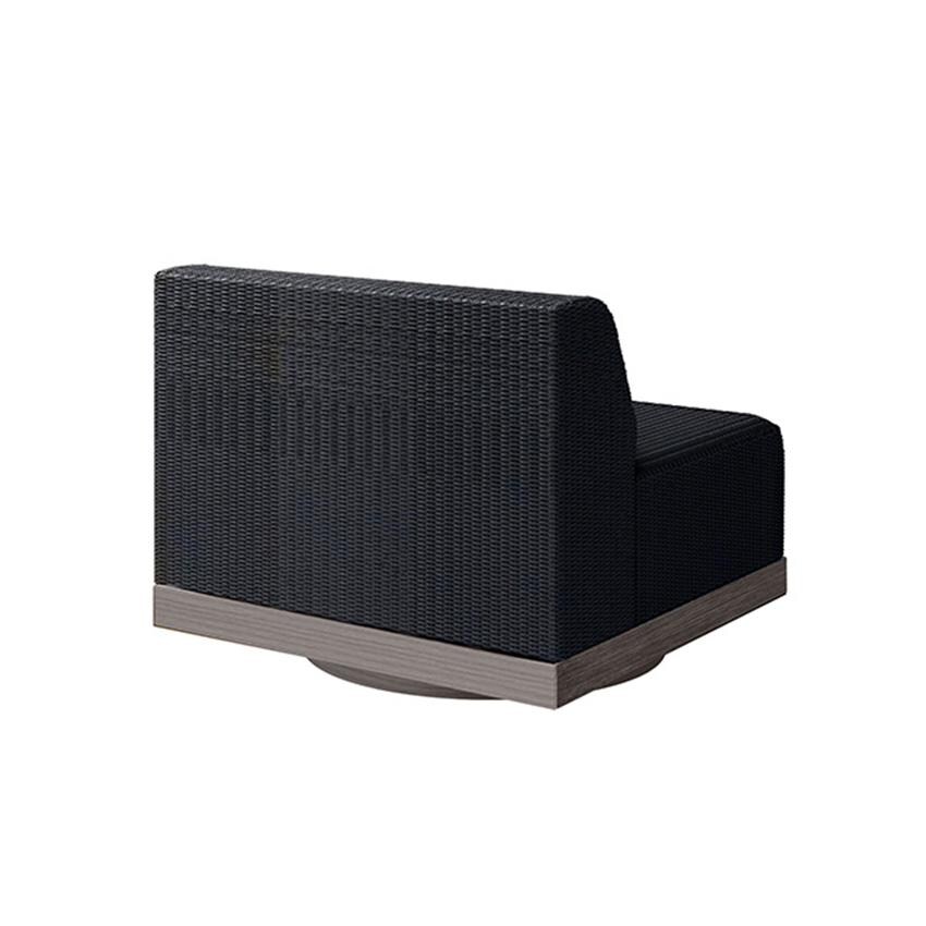 Grande Wicker Club Chair in Coal/Smoke By Ebel - Back View - White Background thumbnail