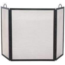 UniFlame 54-Inch 3 Fold Black Wrought Iron Fireplace Screen With Handles - S-1505 image