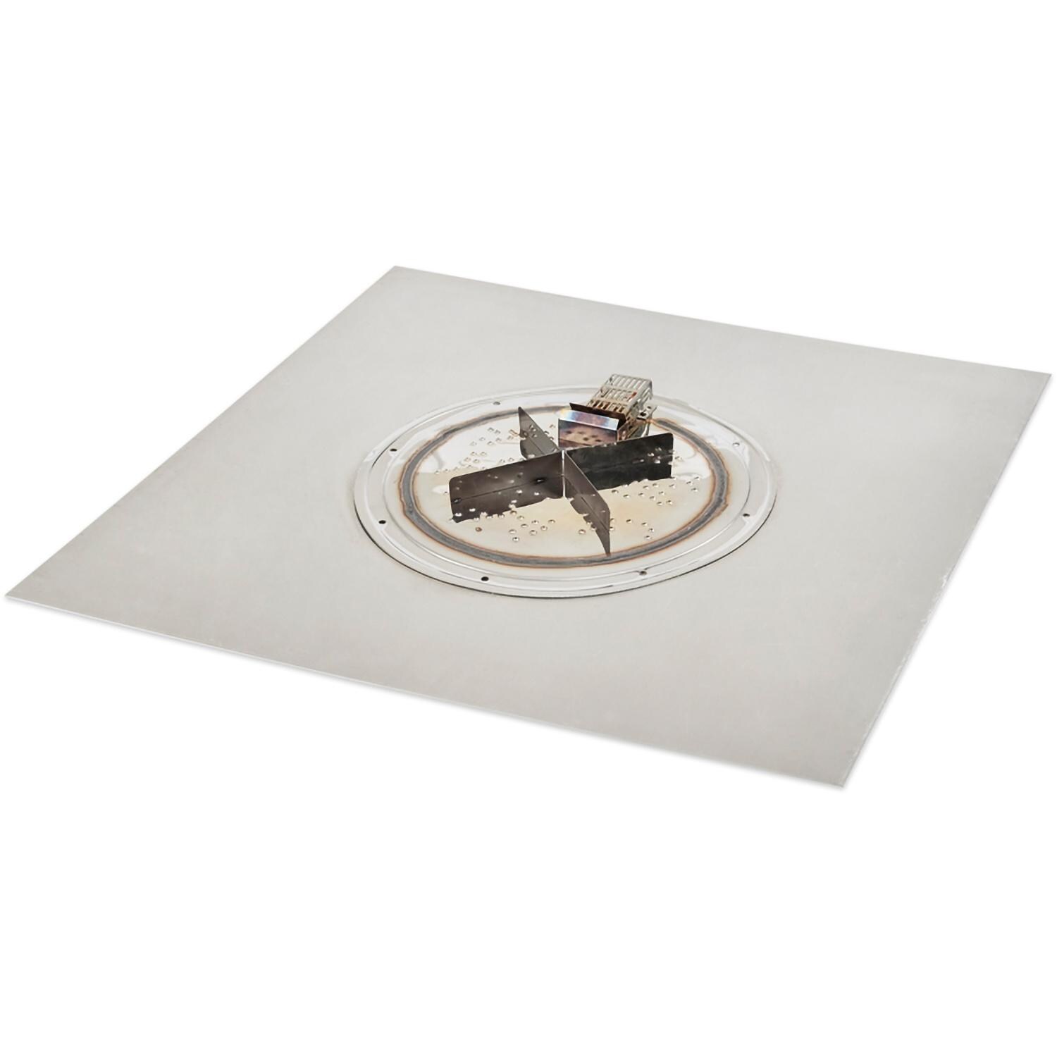 The Outdoor GreatRoom Company Crystal Fire Plus 30 Inch Flat Square 55,000 BTU Propane Fire Pit Burner Kit - Stainless Steel