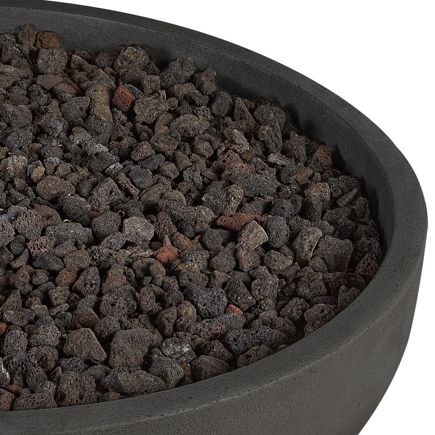 Grand Lake 522NG-CBN 38 Inch Round Concrete Natural Gas Fire Bowl in Gray by BBQGuys Signature - Filler - Detail thumbnail