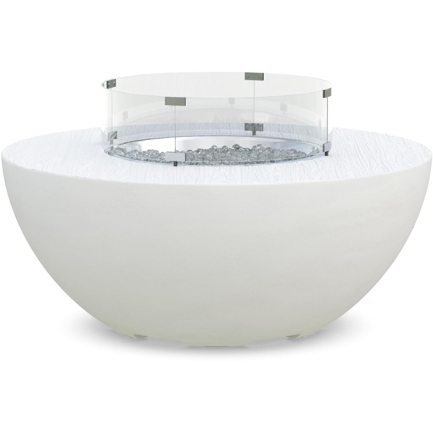 Azzurro Living Luna 41 Inch Propane Fire Table W/ Tank Cover in White - Front - White Background thumbnail