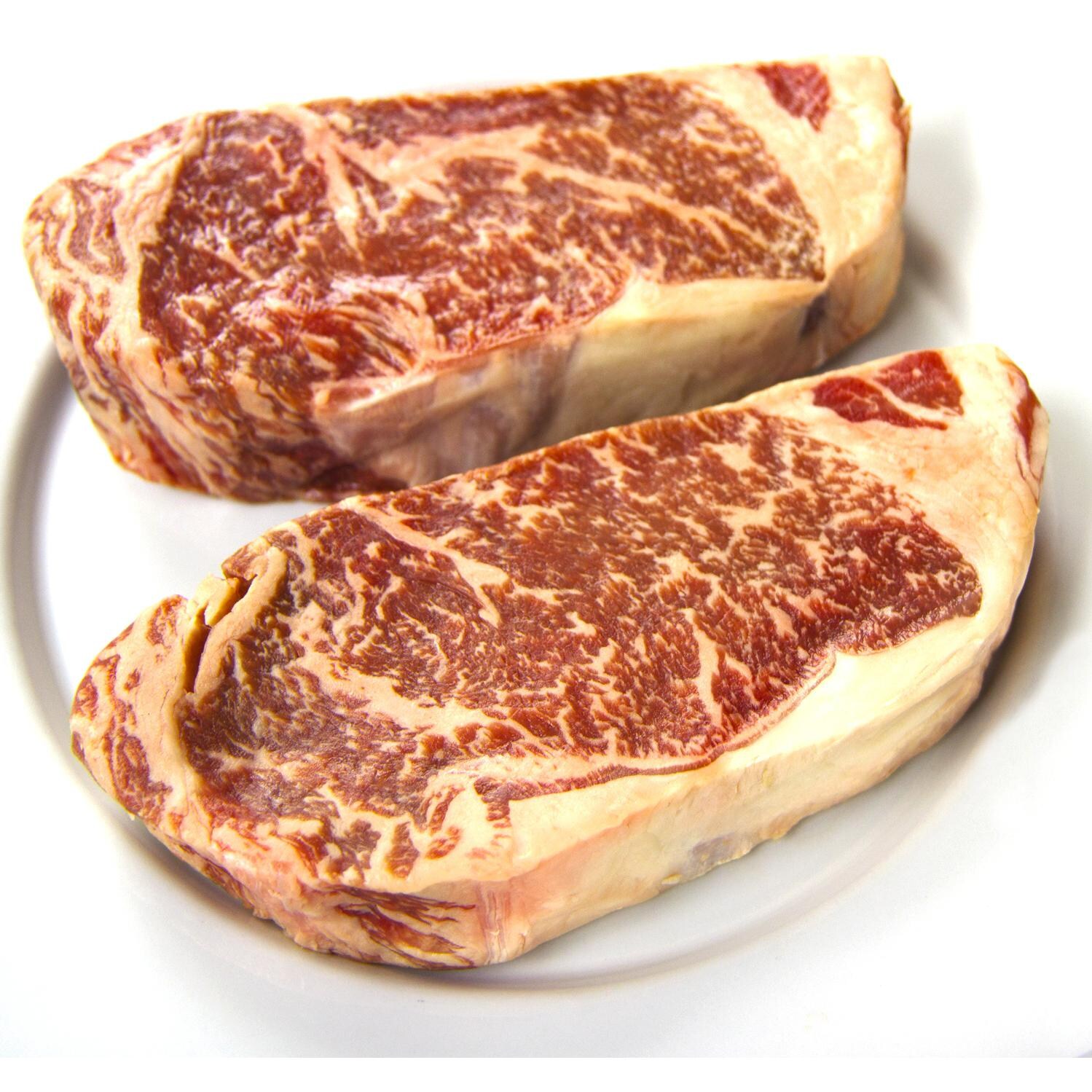 USDA Prime Dry Aged 12oz Boneless Strip Steaks By Chicago Steak Company - Great Marbling thumbnail
