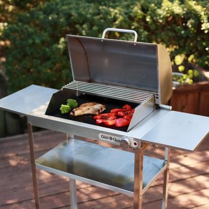 Maverick EA-160 Stainless Steel Hinged Hood For Char B Que Electric Grill (Grill And Cart Not Included) - Open View thumbnail