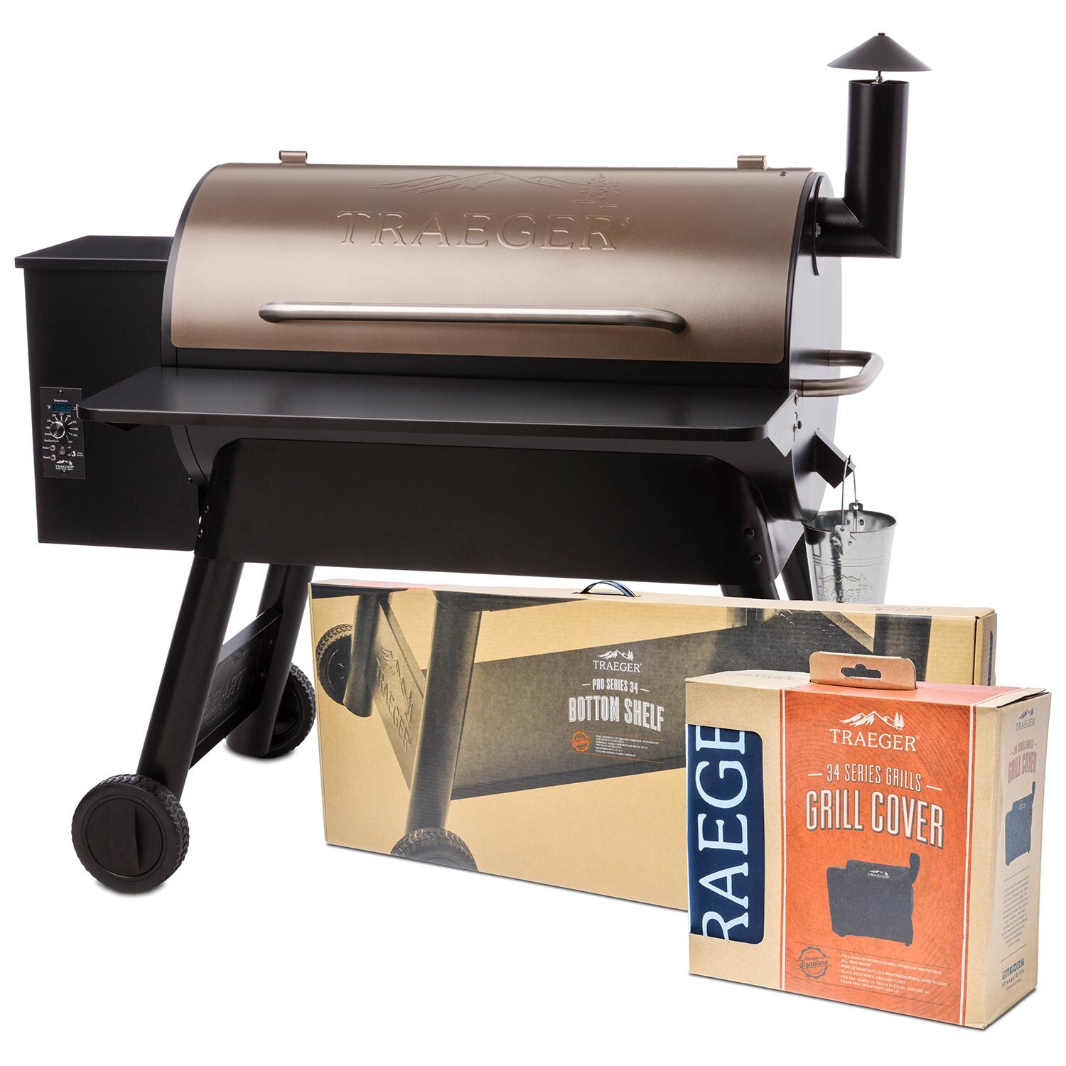 Traeger Pro Series 34 Pellet Grill 4-Piece Bundle - Bronze - TFB88PZB thumbnail