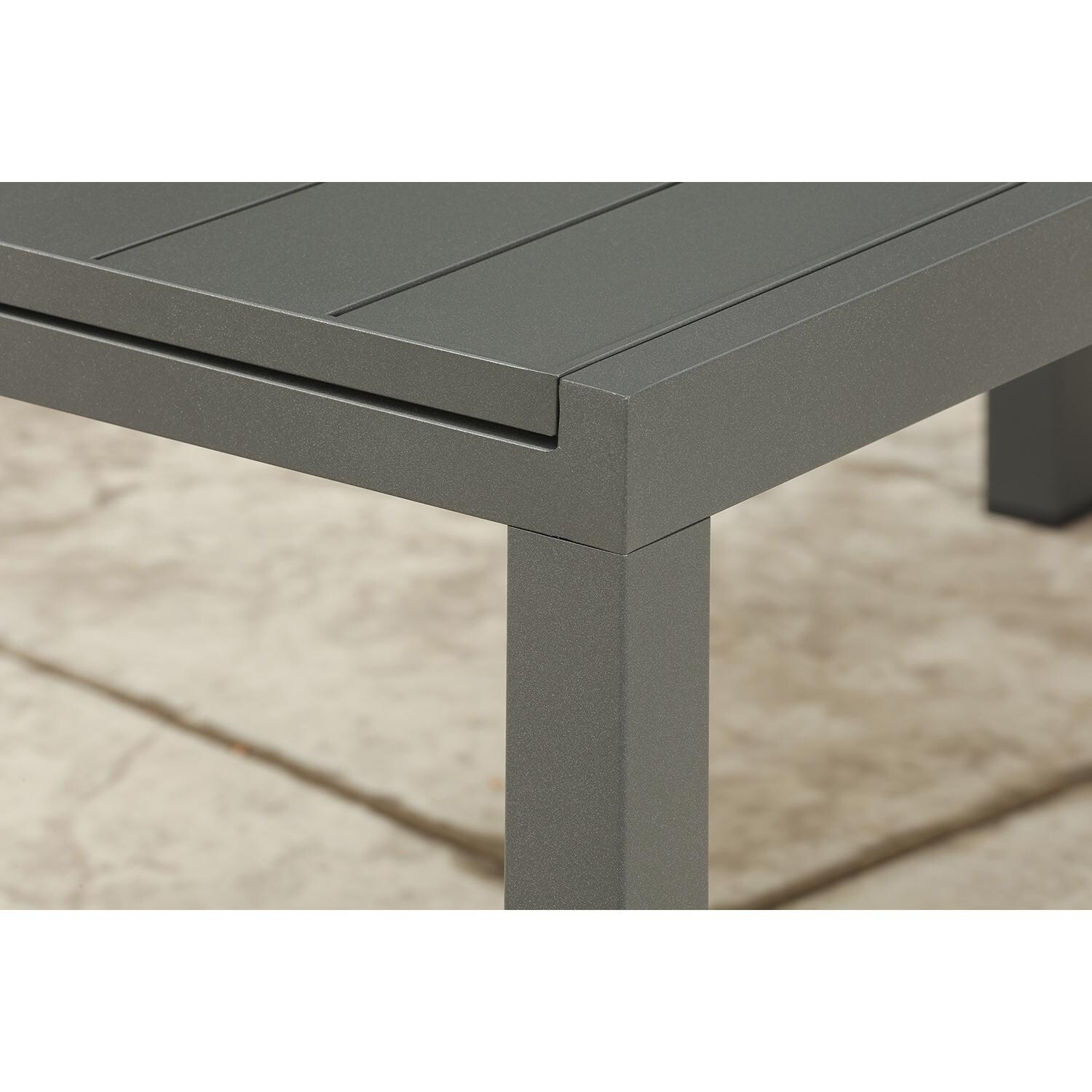 Lakeview Outdoor Designs Amite 9 Piece Aluminum Patio Dining Set - Patio Dining Table Corner & Leg Detail thumbnail