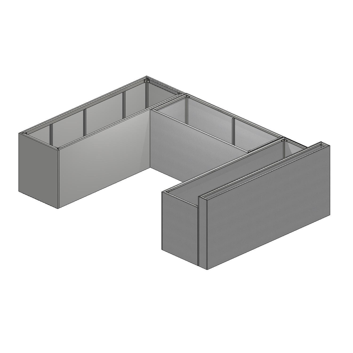 Pro-Fit DIY PRO 8' x 6' x 8' Unfinished Island w/8' Bar - PRODIY868BU
