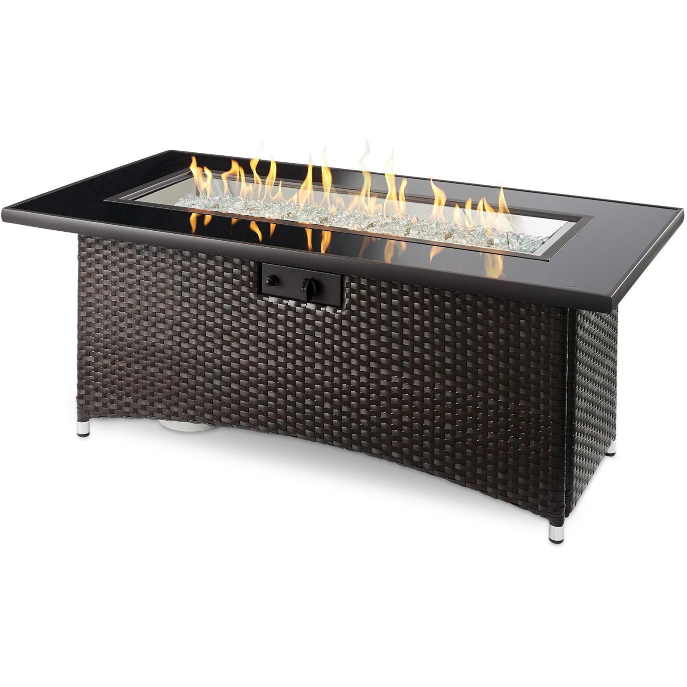 Lakeview Outdoor Designs Laneville Linear Gas Fire Pit Table - Basalm Brown - Flame thumbnail