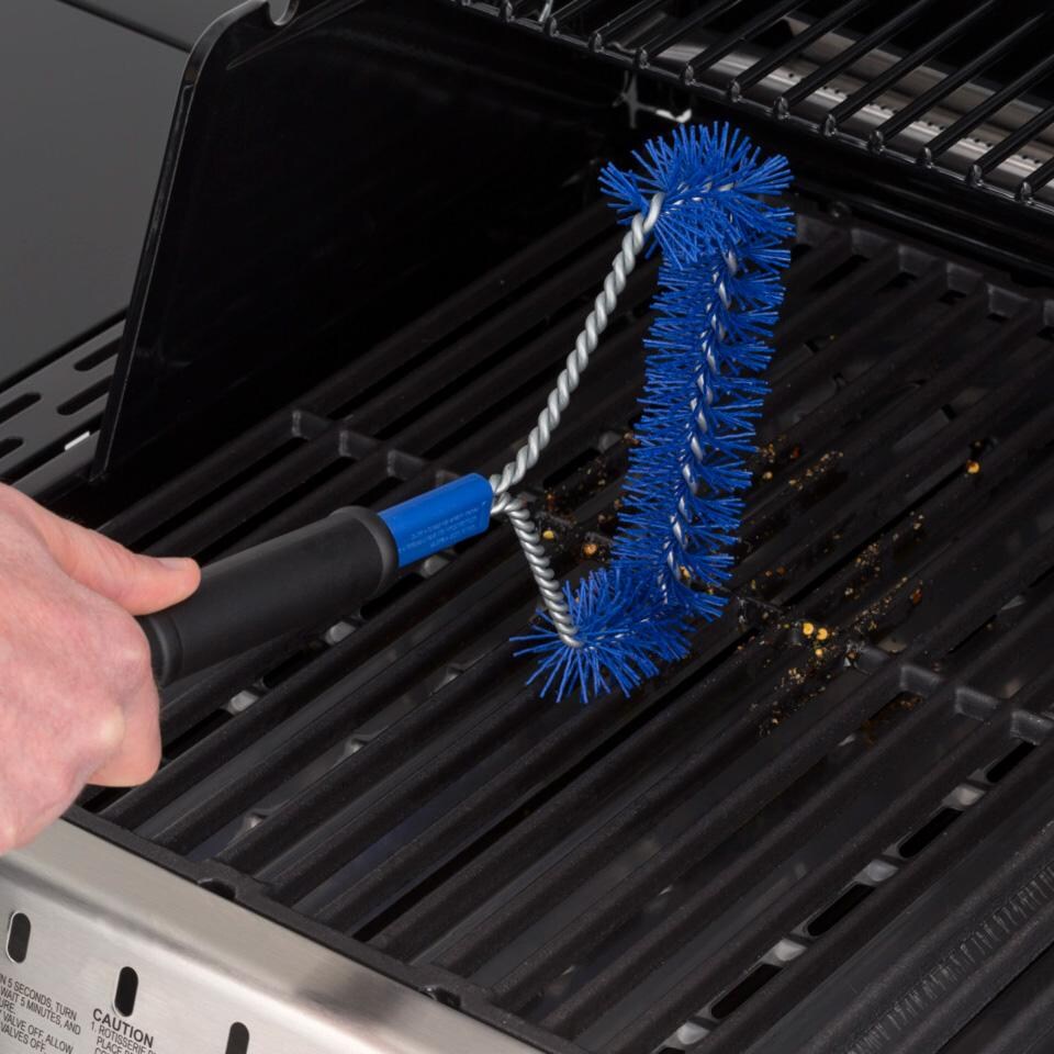 GrillPro Nylon Extra Wide Grill Brush - 77643 - Using Brush - Lifestyle thumbnail