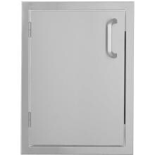 BBQGuys.com Kingston Series 17-Inch Stainless Steel Left-Hinged Single Access Door With Lock - Vertical