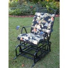 International Caravan Maui Wrought Iron Single Patio Glider - Black