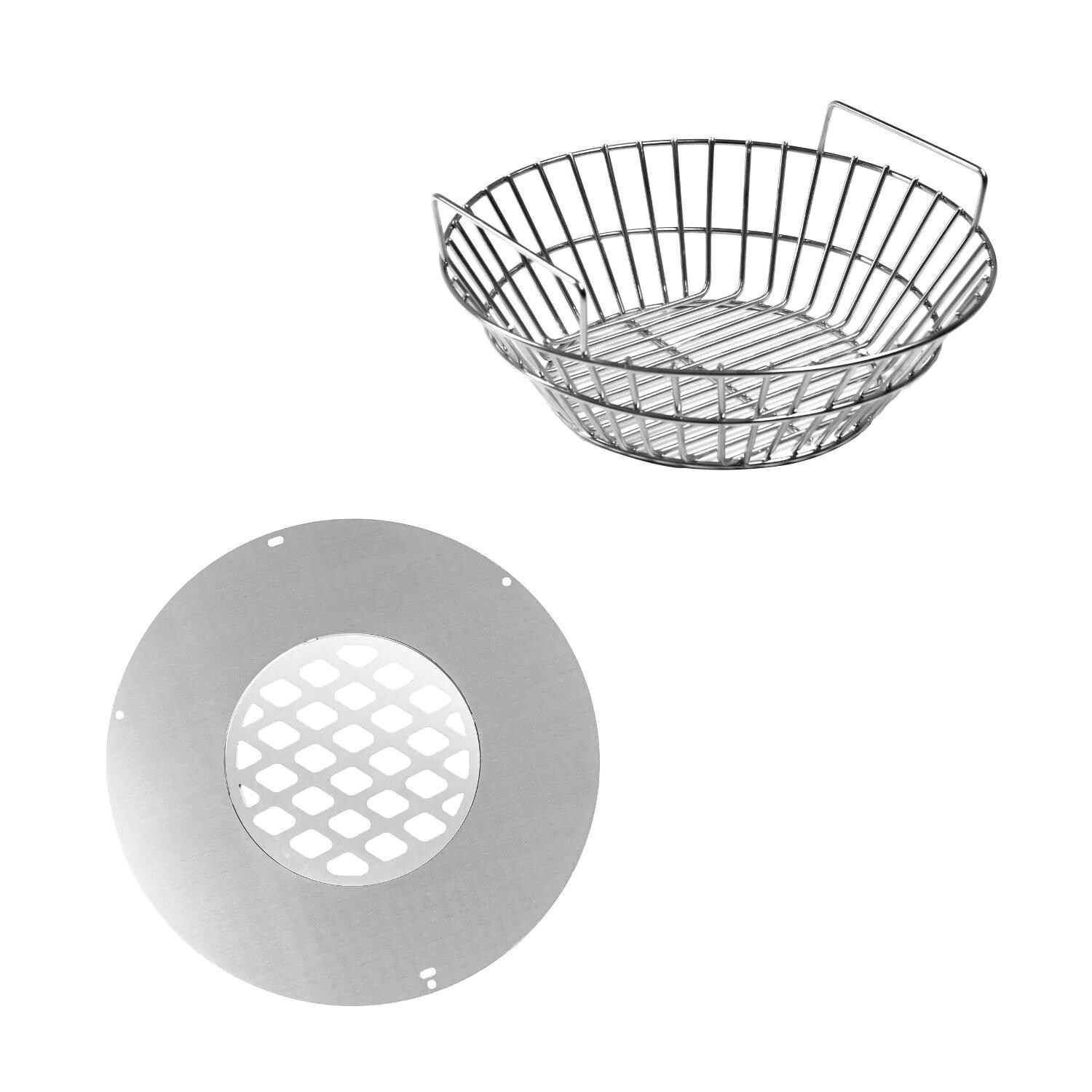 BBQGuys Signature Stainless Steel Kamado 2-Piece Bundle - Fits Big Green Egg Large & Kamado Joe Classic