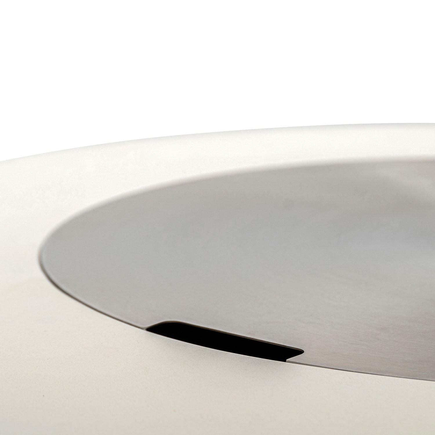 Glenwood 42-in Round Concrete Natural Gas Fire Pit w/ Push Button Ignition in White by Lakeview Outdoor Designs - Burner Lid - Detail thumbnail