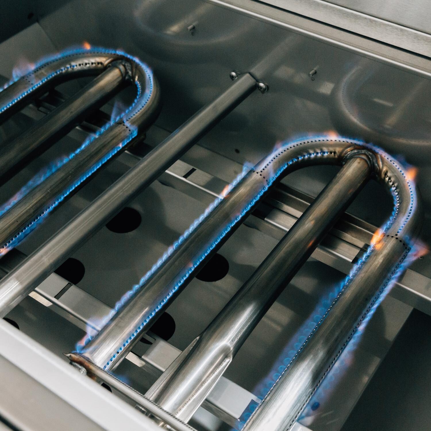 Summerset ALT30T-NG Alturi 30-Inch 2-Burner Natural Gas Grill With Stainless Steel Burners & Rotisserie - Tube Burners Lit thumbnail