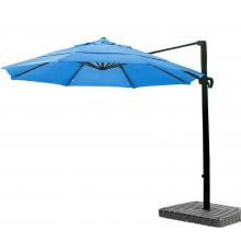 California Umbrella 11 Ft. Octagonal Aluminum Multi-Position Tilt Cantilever Patio Umbrella W/ Crank Lift & Aluminum Ribs - Bronze Frame / Sunbrella Canvas Pacific Blue Canopy