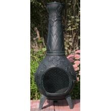 The Blue Rooster Grape Style Cast Aluminum Chiminea With Propane Gas Conversion Kit - Antique Green image